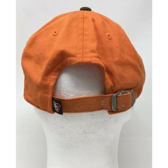 Bowling Green Falcons Baseball Cap Orange Embroidered Adidas OSFM Strap Back Hat - Picture 4 of 12